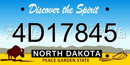 4D17845 North Dakota License Plate