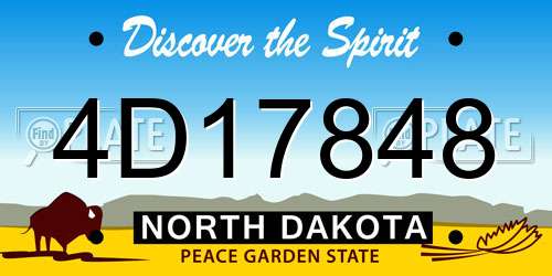 4D17848 North Dakota License Plate