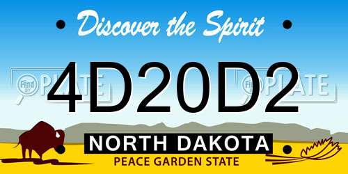 4D20D2 North Dakota License Plate