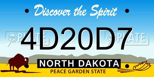 4D20D7 North Dakota License Plate