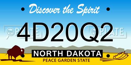 4D20Q2 North Dakota License Plate