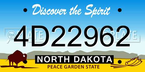 4D22962 North Dakota License Plate