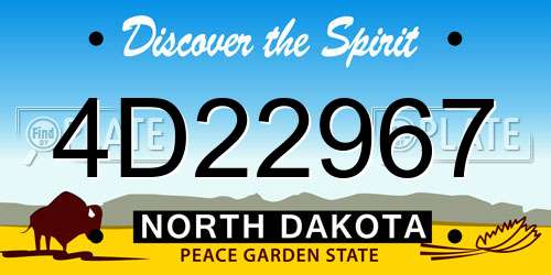 4D22967 North Dakota License Plate