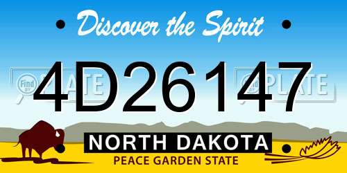 4D26147 North Dakota License Plate