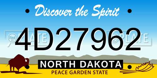 4D27962 North Dakota License Plate