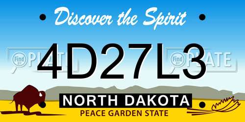 4D27L3 North Dakota License Plate