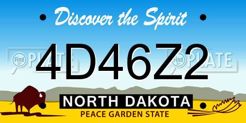 4D46Z2 North Dakota License Plate
