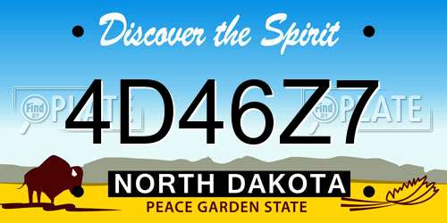 4D46Z7 North Dakota License Plate