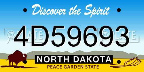 4D59693 North Dakota License Plate
