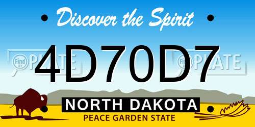 4D70D7 North Dakota License Plate