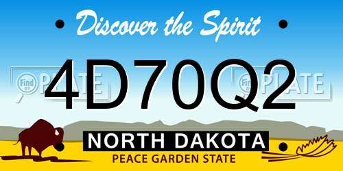 4D70Q2 North Dakota License Plate