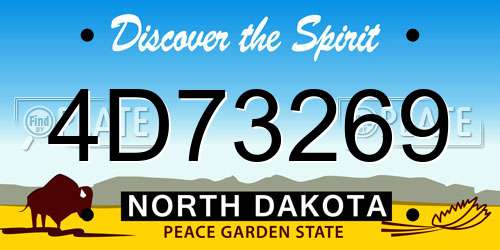 4D73269 North Dakota License Plate
