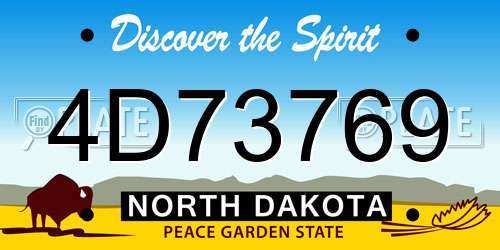 4D73769 North Dakota License Plate