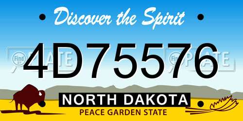 4D75576 North Dakota License Plate