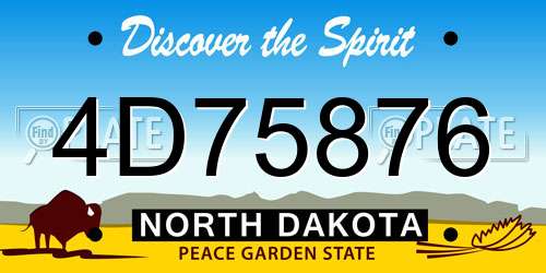 4D75876 North Dakota License Plate