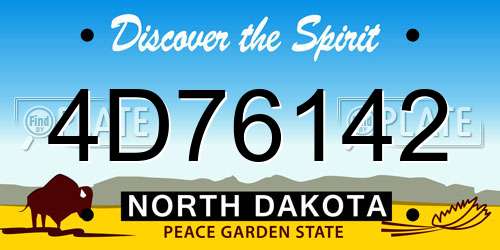 4D76142 North Dakota License Plate