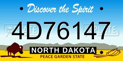 4D76147 North Dakota License Plate