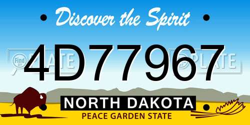 4D77967 North Dakota License Plate