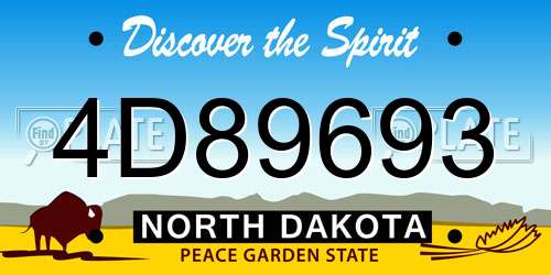 4D89693 North Dakota License Plate