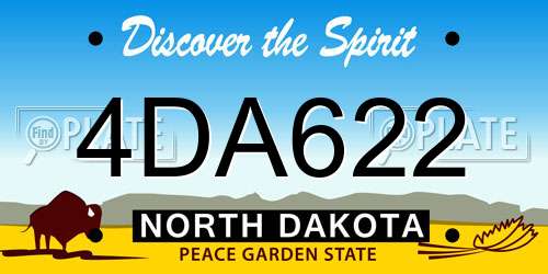 4DA622 North Dakota License Plate