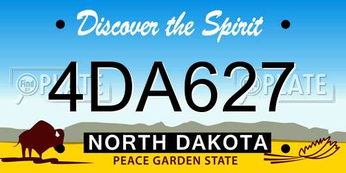 4DA627 North Dakota License Plate