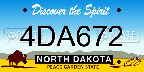 4DA672 North Dakota License Plate