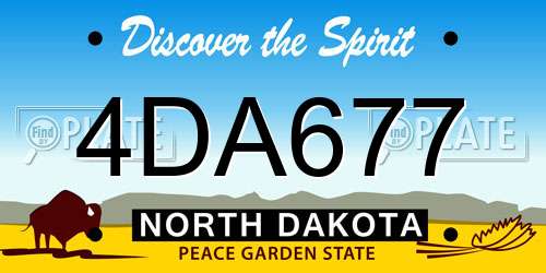 4DA677 North Dakota License Plate