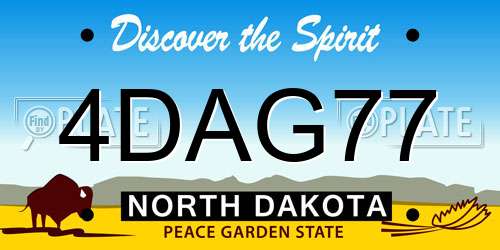4DAG77 North Dakota License Plate