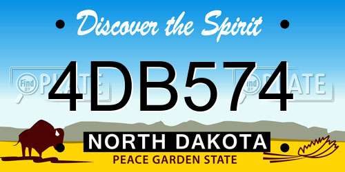 4DB574 North Dakota License Plate