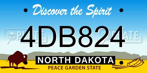 4DB824 North Dakota License Plate