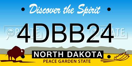 4DBB24 North Dakota License Plate