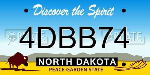 4DBB74 North Dakota License Plate