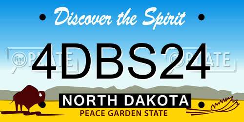 4DBS24 North Dakota License Plate