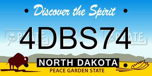 4DBS74 North Dakota License Plate
