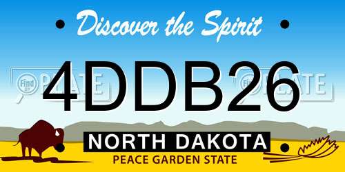 4DDB26 North Dakota License Plate