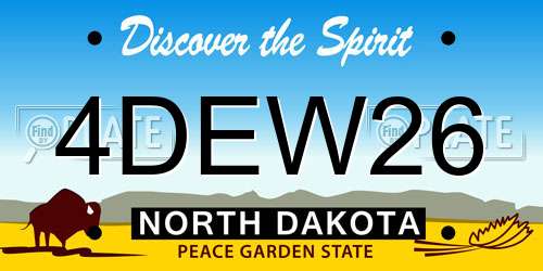 4DEW26 North Dakota License Plate