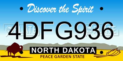 4DFG936 North Dakota License Plate