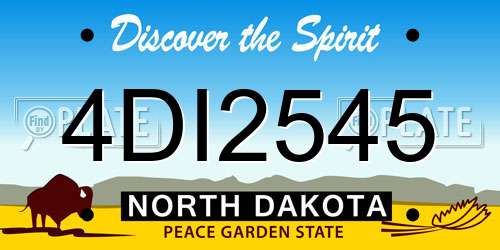 4DI2545 North Dakota License Plate