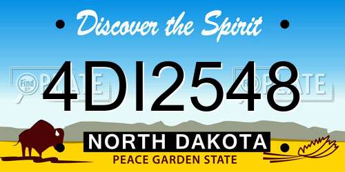 4DI2548 North Dakota License Plate