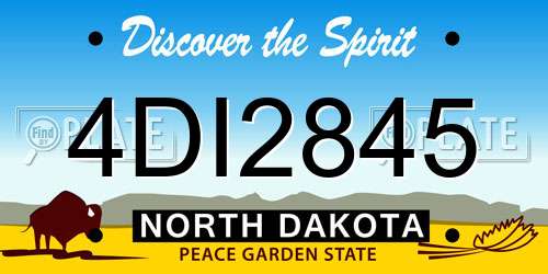 4DI2845 North Dakota License Plate