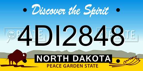 4DI2848 North Dakota License Plate