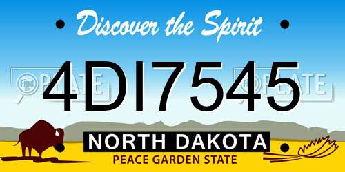 4DI7545 North Dakota License Plate