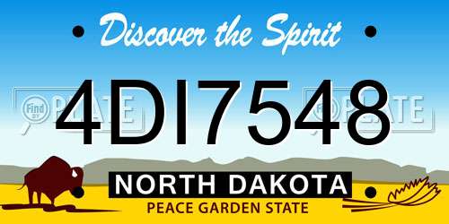 4DI7548 North Dakota License Plate