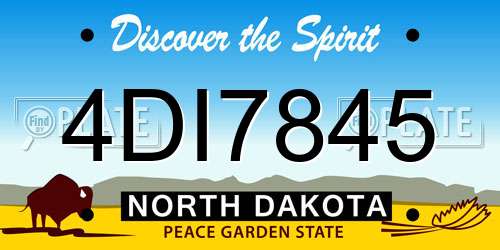 4DI7845 North Dakota License Plate