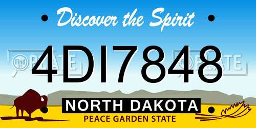 4DI7848 North Dakota License Plate