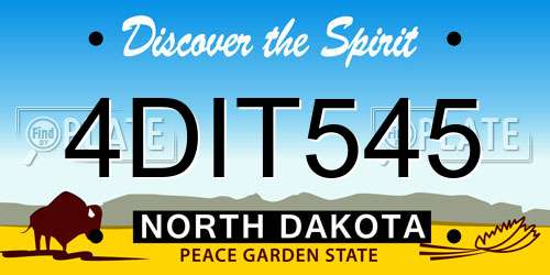 4DIT545 North Dakota License Plate