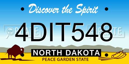 4DIT548 North Dakota License Plate