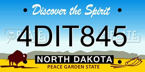 4DIT845 North Dakota License Plate