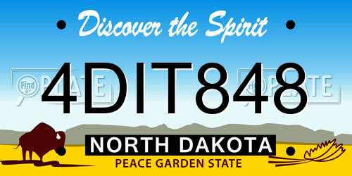 4DIT848 North Dakota License Plate