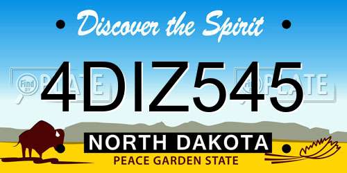 4DIZ545 North Dakota License Plate